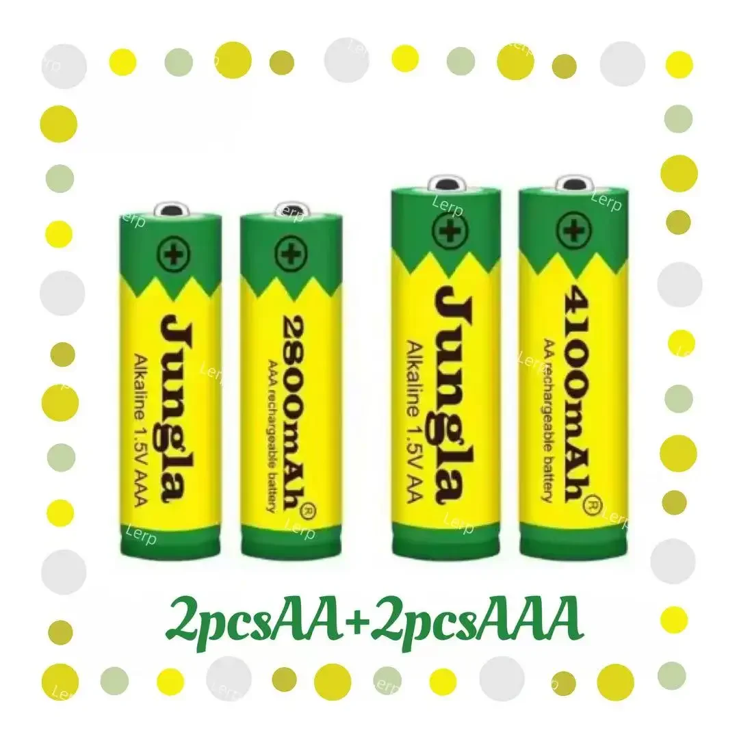 

2025 New! 1.5V AA 4100mAh & AAA 2800mAh Rechargeable Alkaline Battery Set - Ideal for LED Lamps & MP3 Players