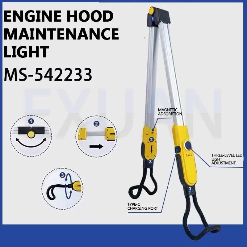 Auto Repair Engine Hood Work Maintenance LED Light Rechargeable Engine Compartment Hoodlight Car Cabin Lights And Hood Lights