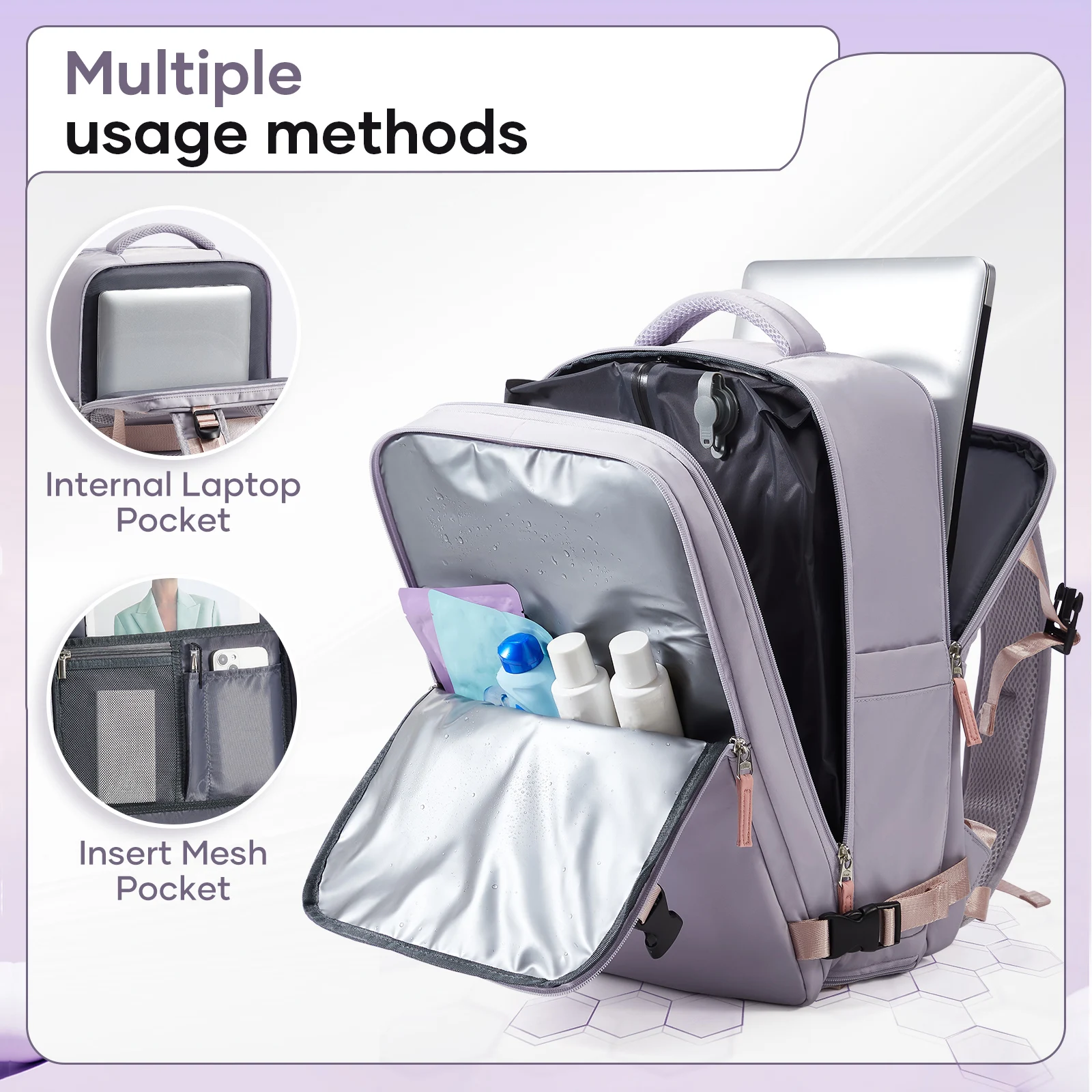 Wizzair 40x30x20 حقيبة الظهر فراغ ضغط حقيبة السفر 15.6 في حقيبة الكمبيوتر المحمول حقائب مدرسية أكياس مكنسة للملابس