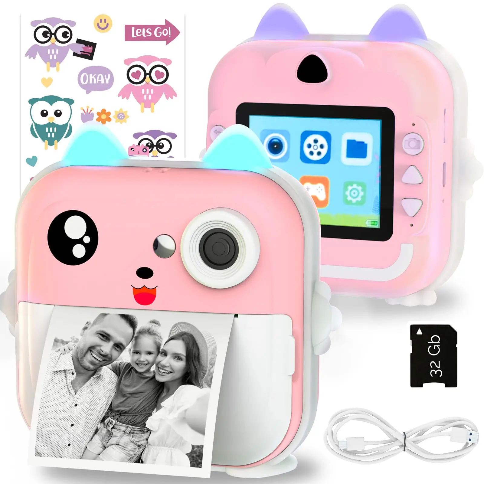 Digital Children Camera 1080P HD For Photography Instant Print Photo Kids Camera Mini Thermal Printer Video christmas Toy Gifts