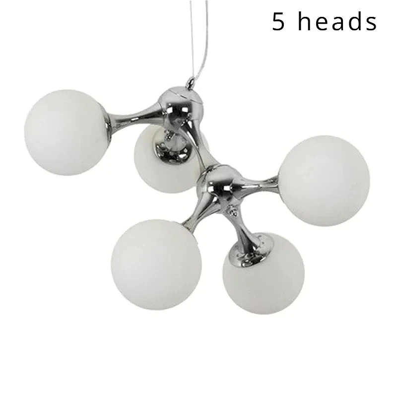 DNA moleculaire kroonluchter, moderne melkachtige glazen bollen hanglamp voor lobby slaapkamer eetkamer, creatieve decorverlichtingsarmatuur