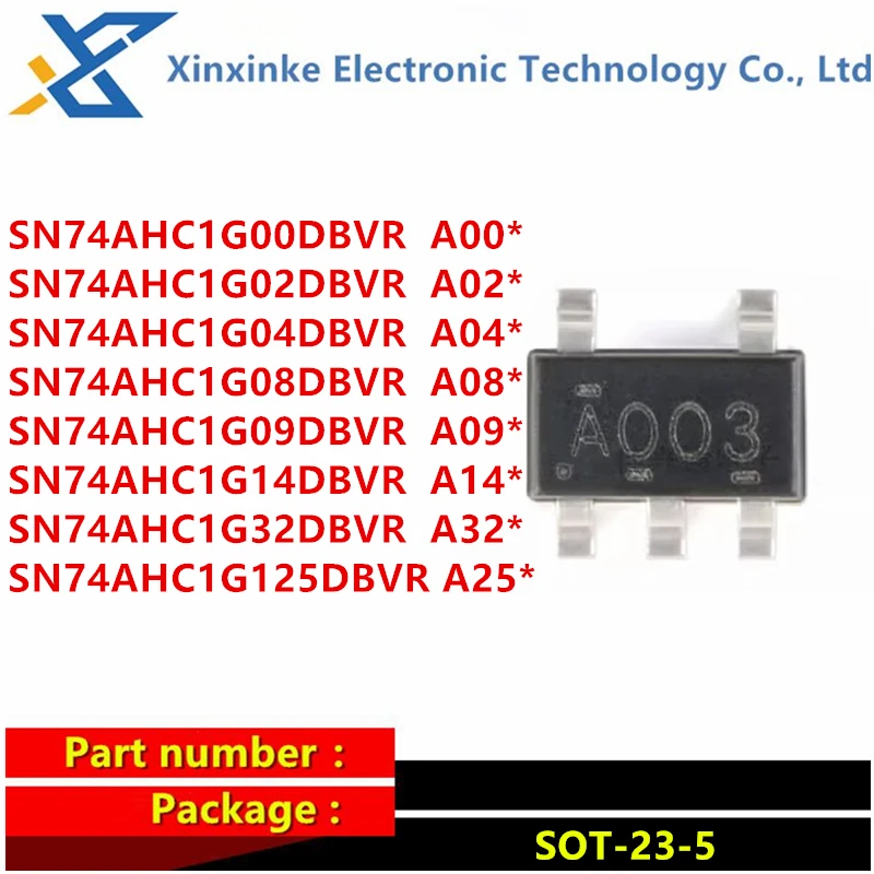 10PCS SN74AHC1G00/G02/G04/G08/G09/G14/G32/G125DBVR Marking:A00* A02* A323  A25J Logic Gates Single 2-Input Logic ICs