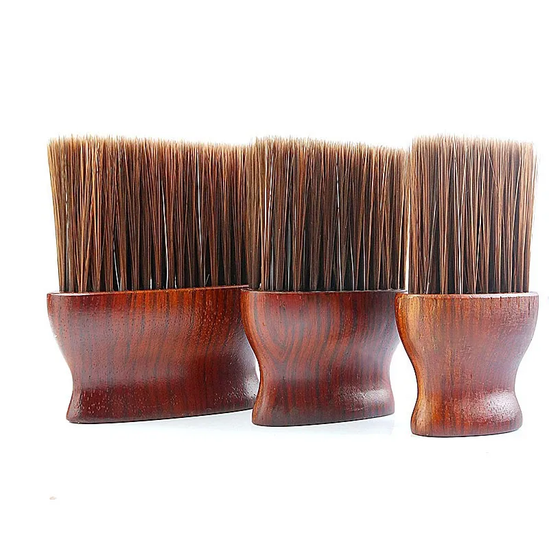 

3 Specifications Professional Rubberwood Neck Duster Brush Soft Bristles Haircut Barber Tool for Hair Salon Home Hairdressing