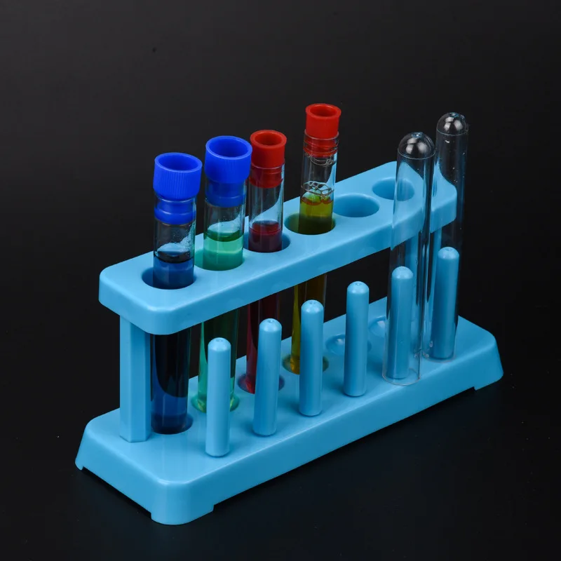 1pc Lab School Supplies Plastic Test Tube Rack 6 Holes Holder Support Burette Stand Laboratory Test Tube Stand Shelf