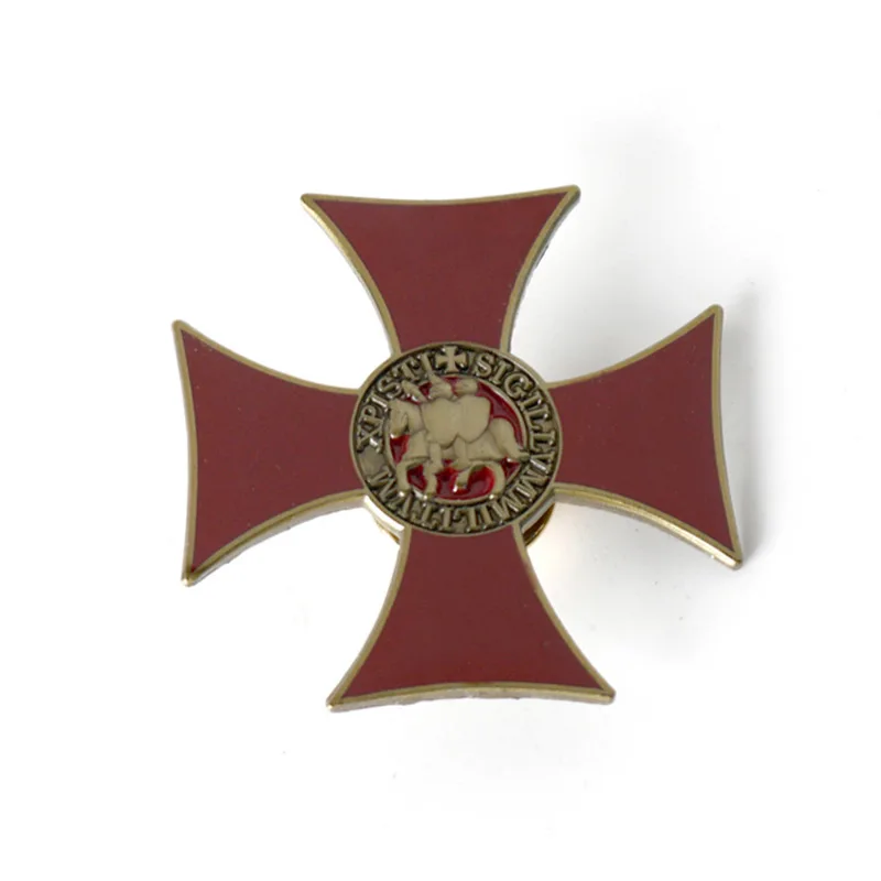 Knights Templar Badge Red Cross Enamel Pin Brooch for Jewelry Accessory