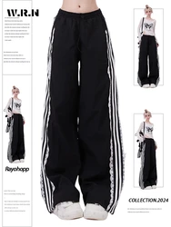 Tuta Casual High Street da donna pantaloni larghi larghi pantaloni americani retrò Beam pantaloni oversize anni 2000 pantaloni sportivi Y2k