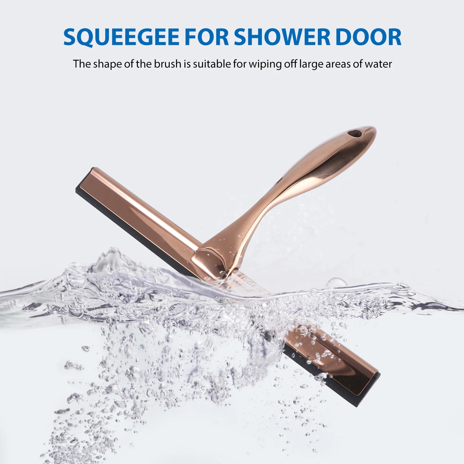 Stainless Steel Glass Wiper Bronze Silicone Home Bathroom Scraper Squeegee All Purpose Universal Car Cleaning Wipers