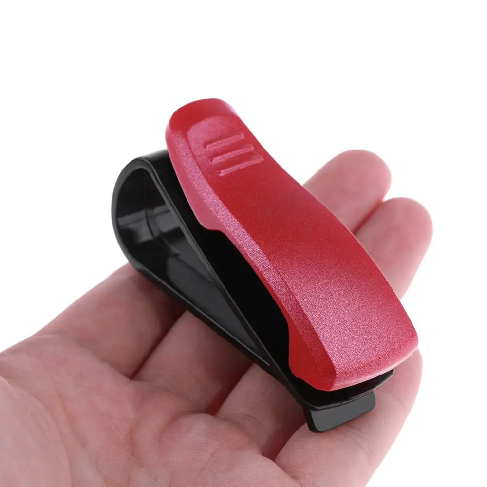 Universal Car Sunglasses Holder Plastic Auto Sun Visor Clip Ticket Receipt Card Clamp Automotive Interior Accessories 4Colors