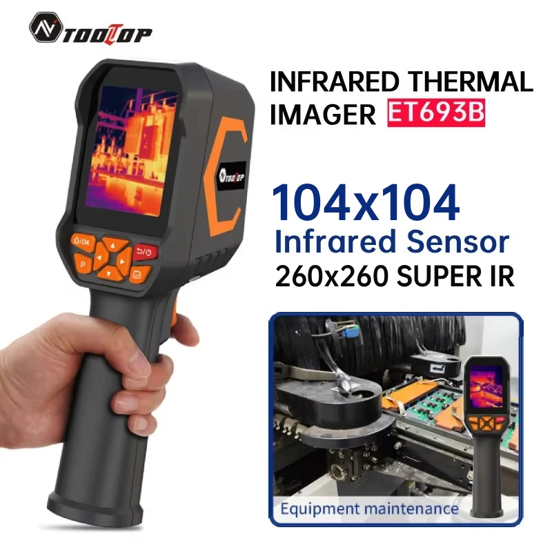 TOOLTOP ET693B 2,8-Zoll-Wärmebildkamera 104×104 Infrarotsensor -10~500 ℃   Temperaturmessung PC-Analyse 260*260 Super IR