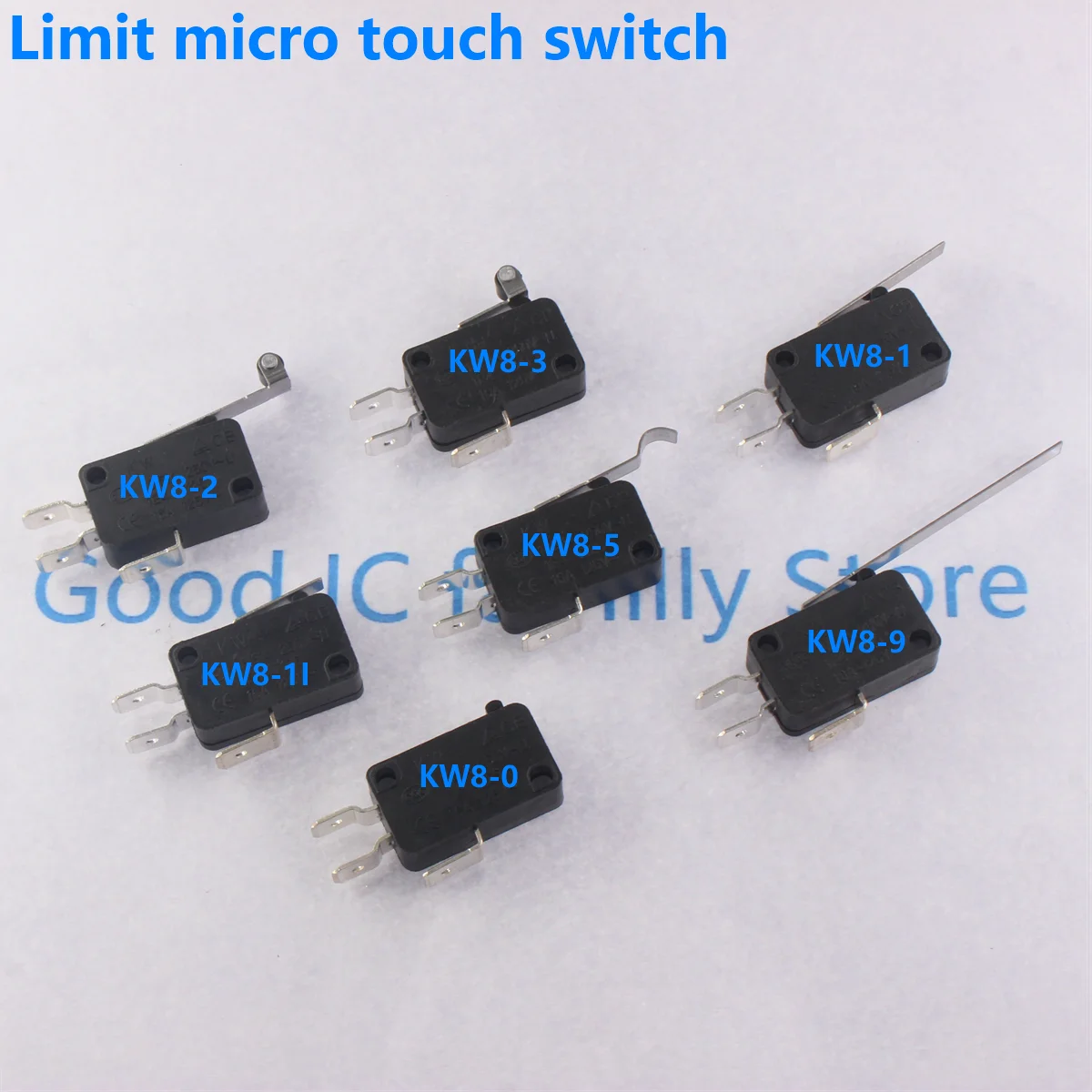 2PCS KW8-0-1-3-9-2-5 series copper contact foot width 6.3MM large micro switch stroke limit micro-motion point touch switch