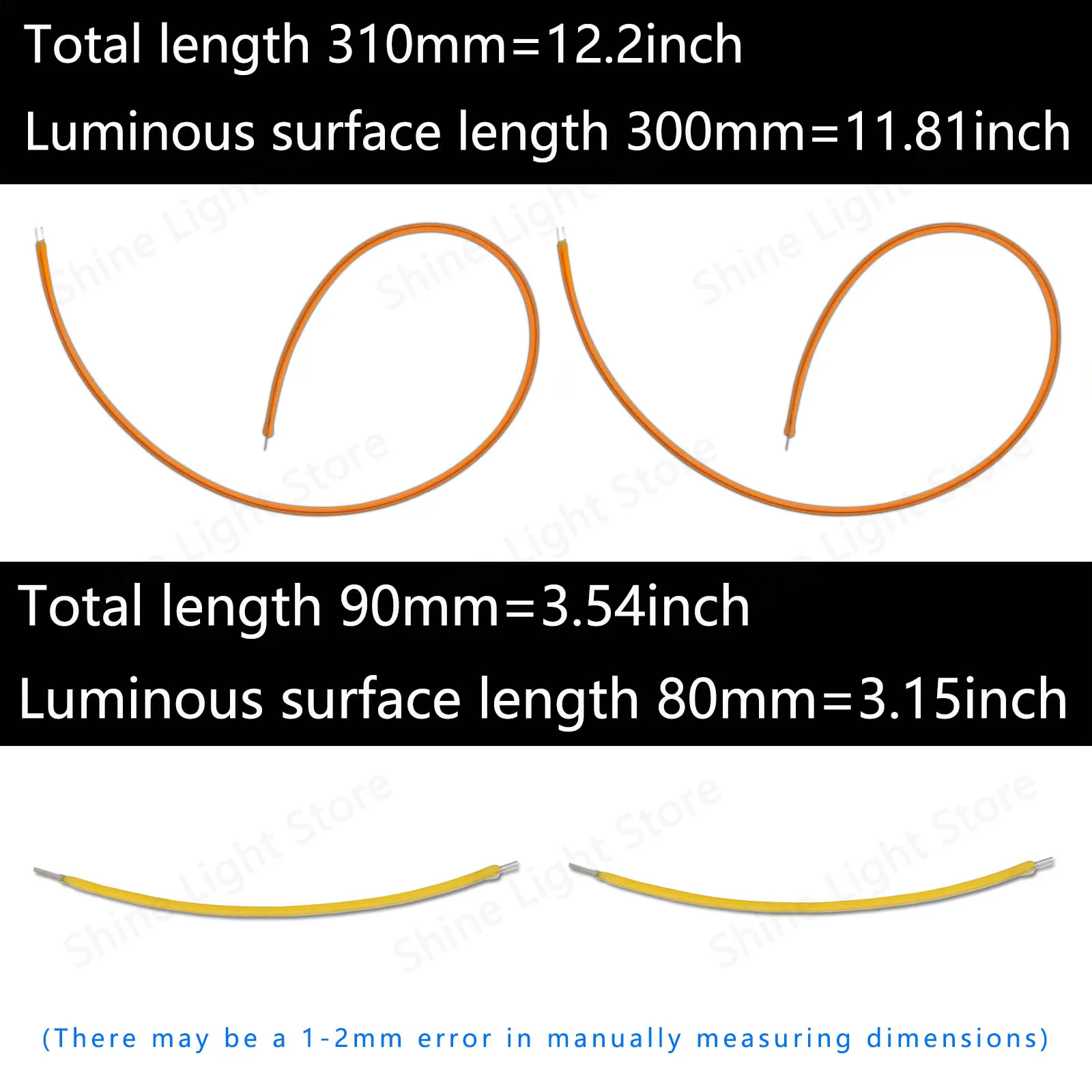 1/2/3/5pcs 90mm 310mm DC3V for LED Lights 2-in-1 Using LED Flexible Bendab Atmosphere Light Decoration Accessories Free Cuttable
