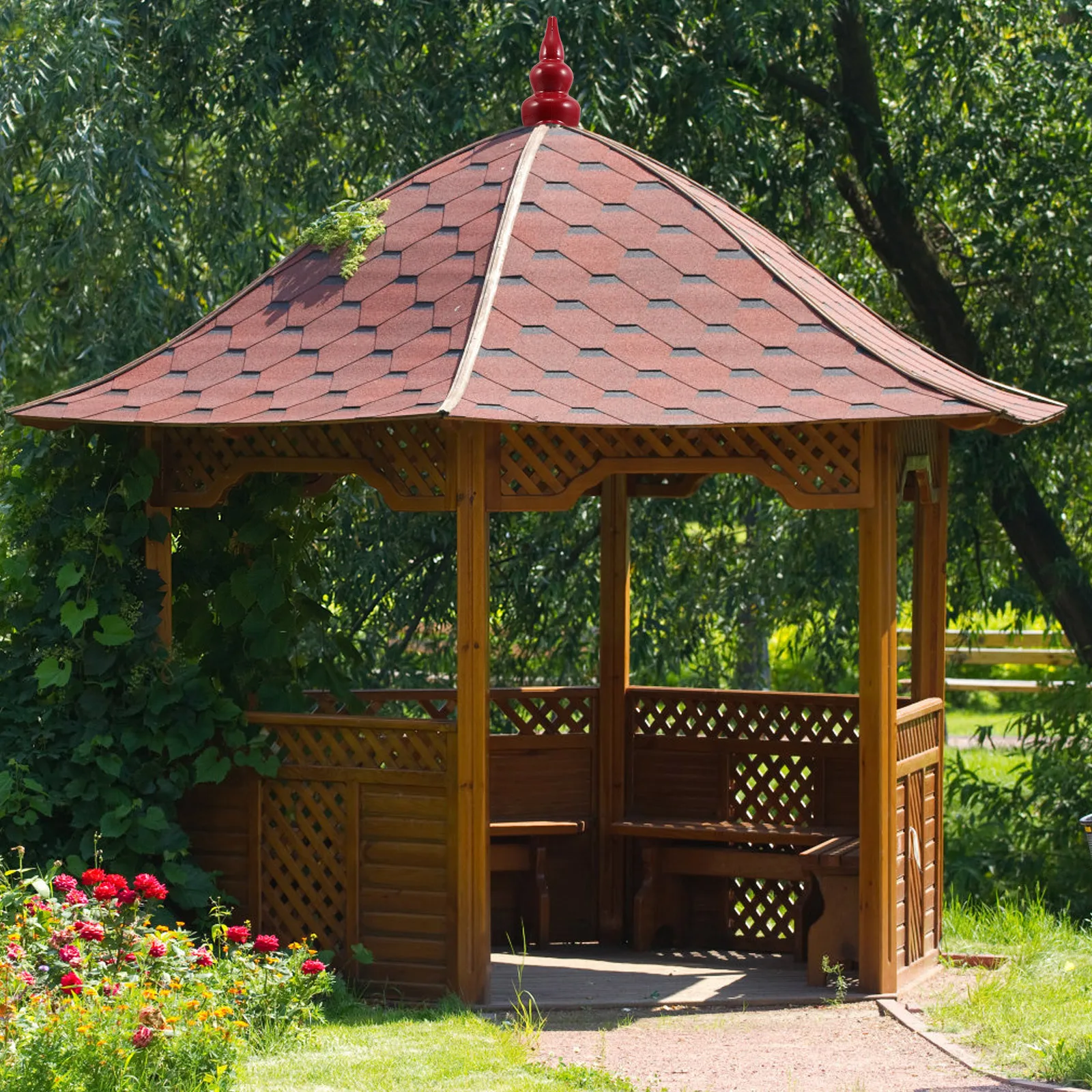 

Gourd Roof Tile Decorative for Chinese Style Roofs Waterproof Easy Installation Vintage Roof Garnish Pavilion Accessory