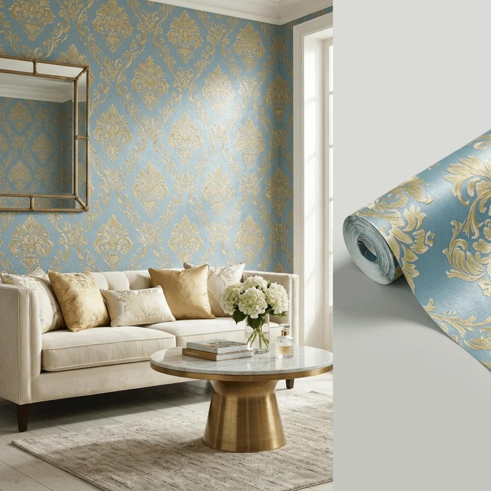 Thickened Peel and Stick Wall Sticker 3D Embossed Self-Adhesive Non-Woven Wallpaper Non-Woven Material Waterproof
