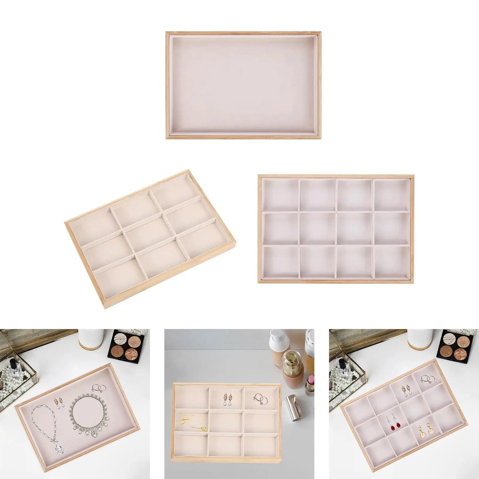 Jewelry Display Tray Jewelry Organizer for Selling Showcase Countertop Home