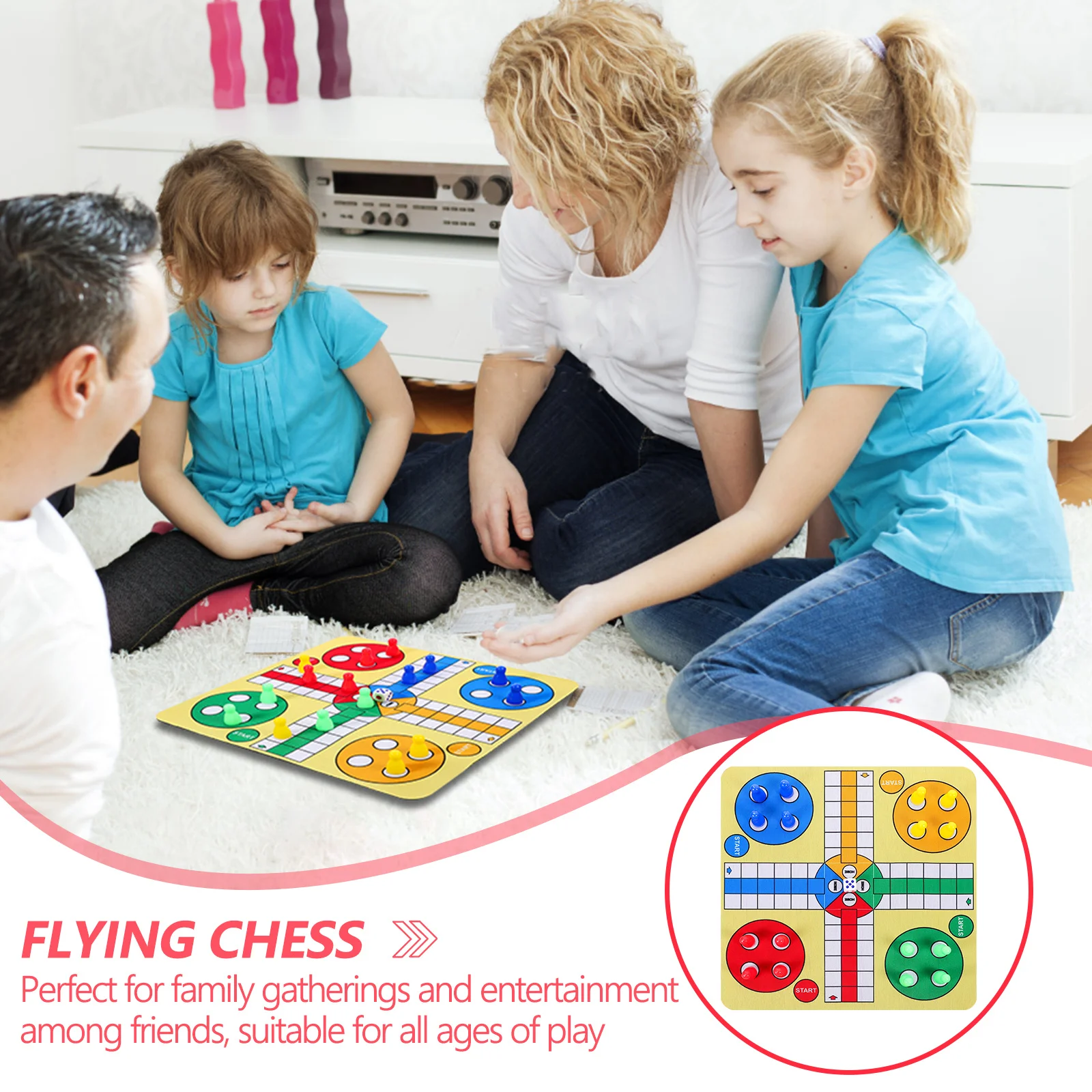

1 set 1 Set Portable Flying Chess Board Mat Lightweight Folding Travel Size For Party Outdoor Indoor Use Small Table Chess