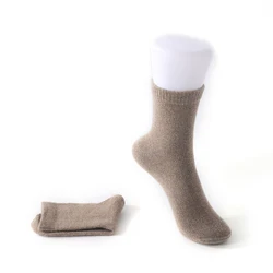 Hot selling 100% cashmere knitted men's and women's socks, comfortable and warm in autumn and winter, solid color Cashmere socks