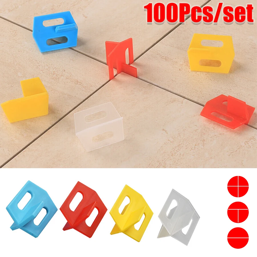 3In1 Porcelain Tile Spacers Clips Wedge Ceramic Leveling System For Floor Wall Tile Gap Leveling System Construction Tool 100pcs