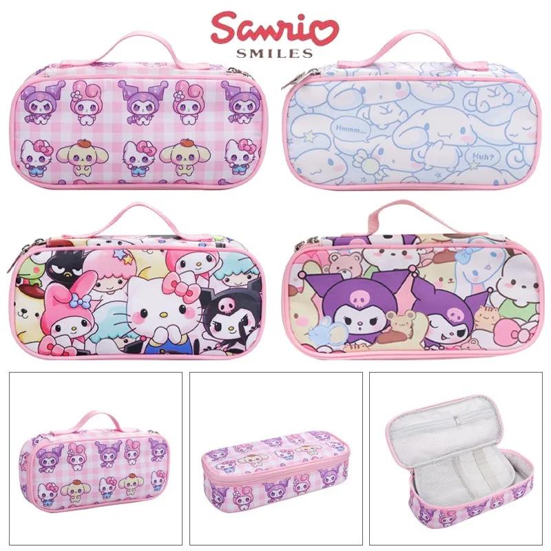 

Sanrio Kuromi Pencil Bag Large Capacity Pen Case Multifunctional Classification Storage Stationery Box Student Office Supplies