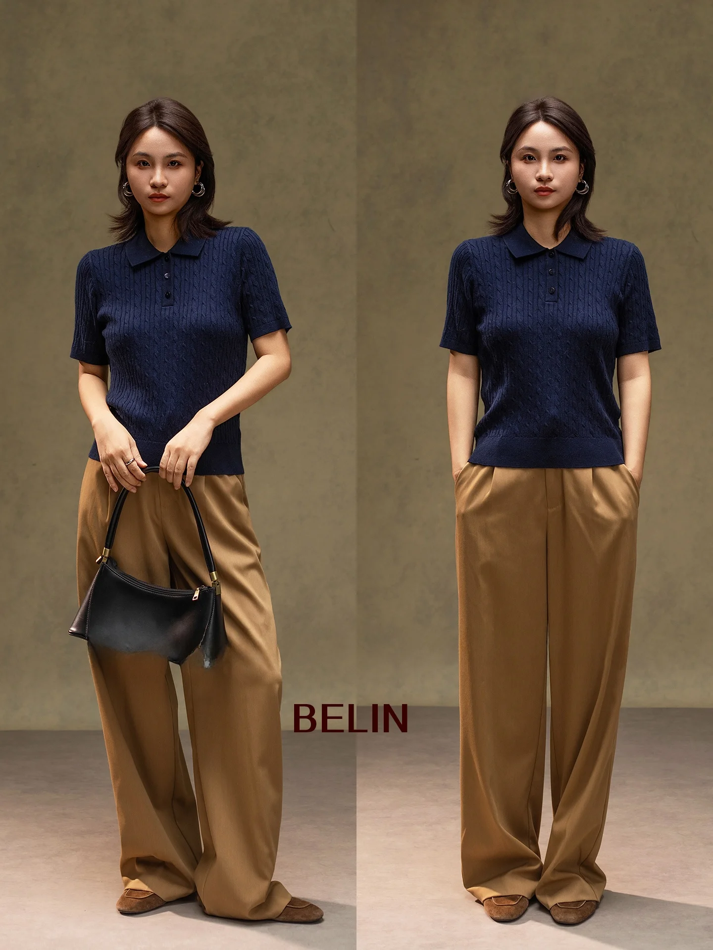 

Belin Woolen irt Knitted Sweater Autumn Winter Commute Design Sense Camere Women's Faion Thiened ort Sve