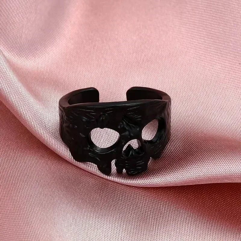 2025 Vintage Open Ring Male Hero Exaggerated Male Ring European Ghost King Skull Men's and Women's Trend Open Fashion Ring