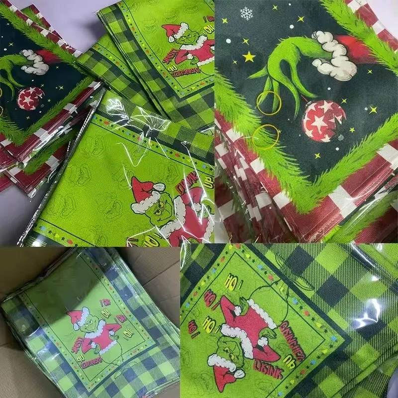 Navidad Decorationes Para El Hogar Linen Green Christmas Table Runner Merry Tablecloth Christmas Xmas Holiday Table