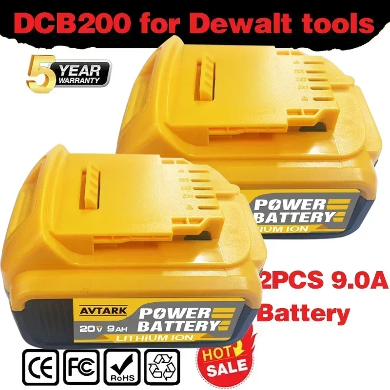 

20V DCB200 12000mAh Replacement Li-ion Battery for DeWalt DCB205 DCB201 DCB203 Power Tool Battery 20 Volt MAX With Charger