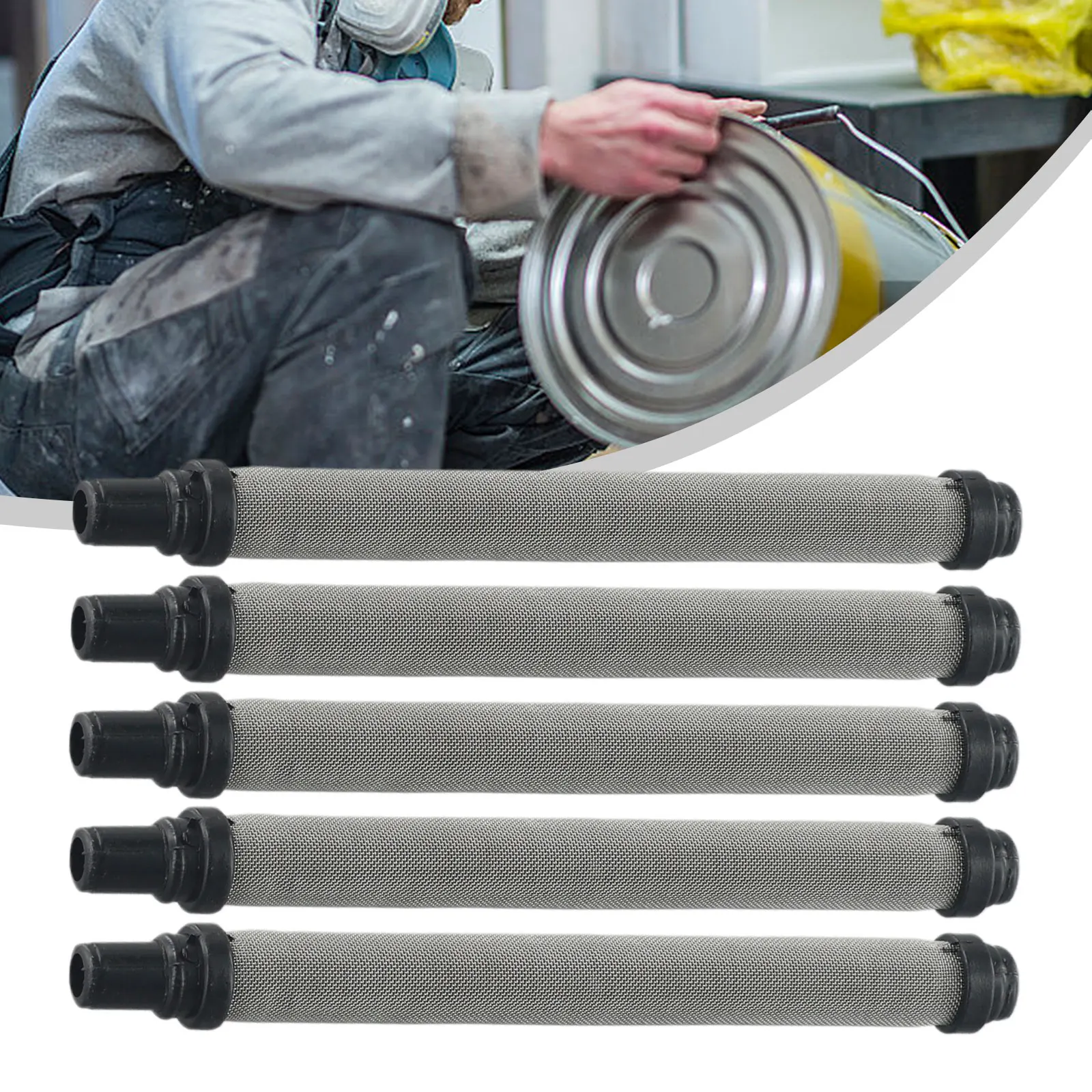 

5pcs 30-200 Mesh Airless Paint Parts Filter Paint Spraygun Filter Reduces Nozzle Clogging Spraying Machine Accessories