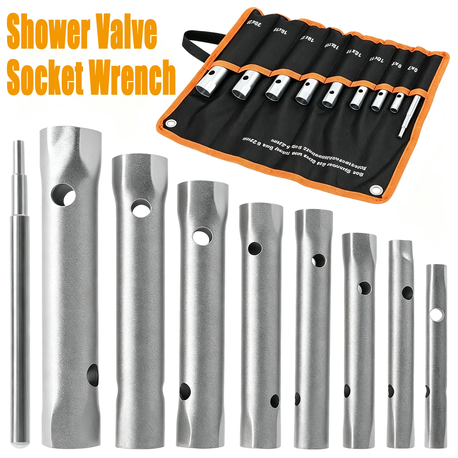 Shower Valve Socket Wrench Carbon Steel Plumber Socket Wrench Double-Ended Tubular Tap Installation Spanner Extended Spark Plug