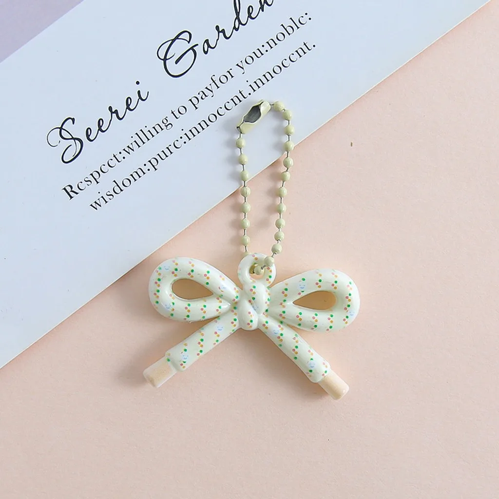 Bow Jewelry Accessory Colorful Bow Keychain Decoration Bow Charm Lightweight Diy Jewelry Findings For Keychains Handmade Crafts