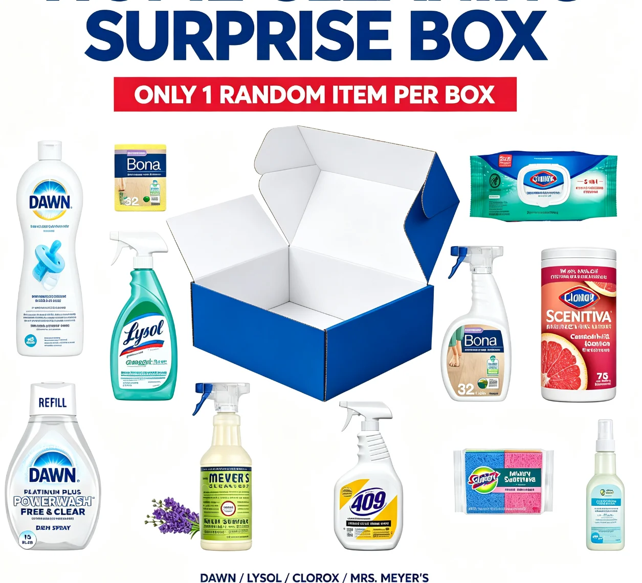 Mystery Box Laundry Supply Dishwashing Liquid Random One per Box Home Cleaning Essentials Surprise Pack