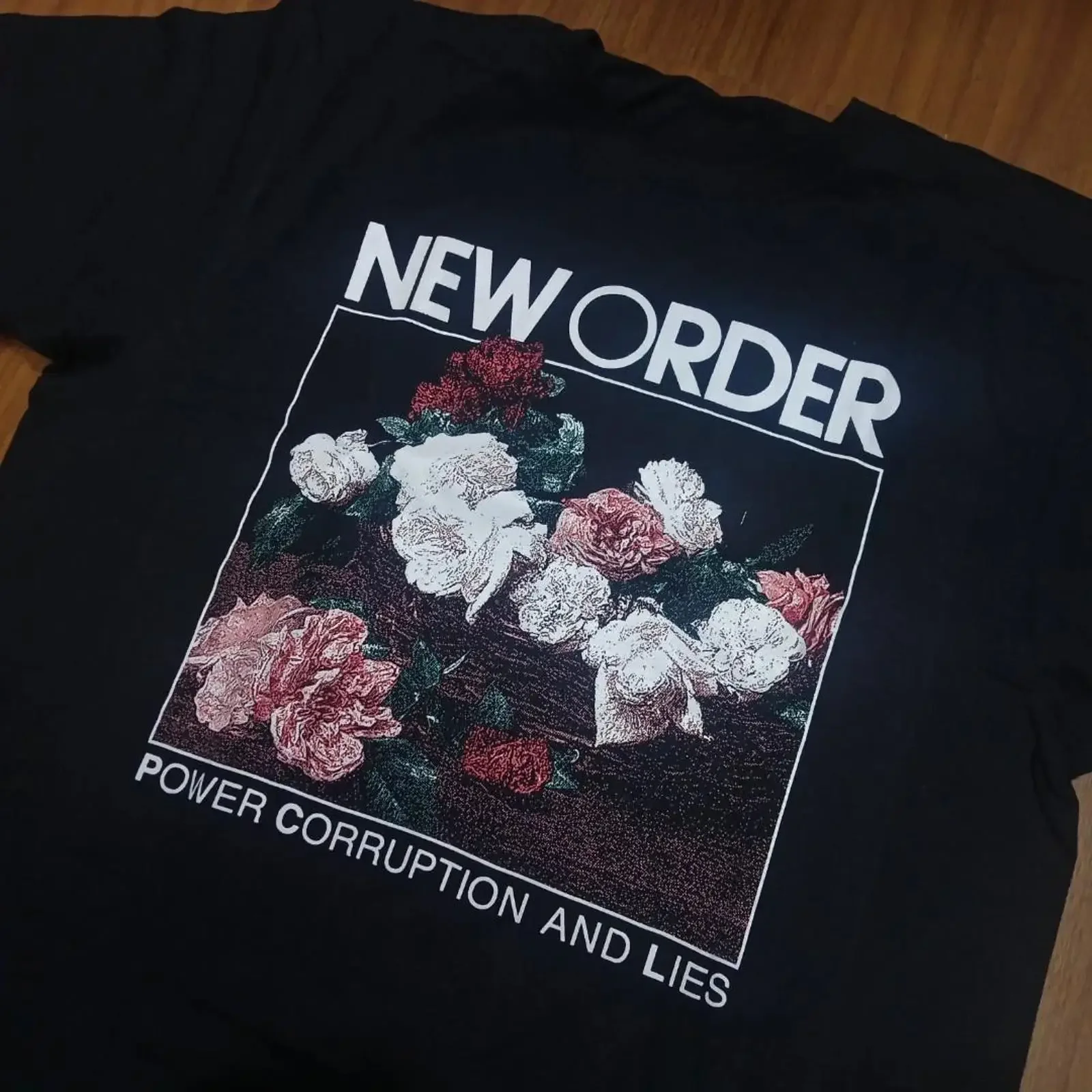Rare New Order Power Corruption Lies Album Band Full Size T shirt KM26 vintage Washed Top For Everyday Wear Slightly Stretched