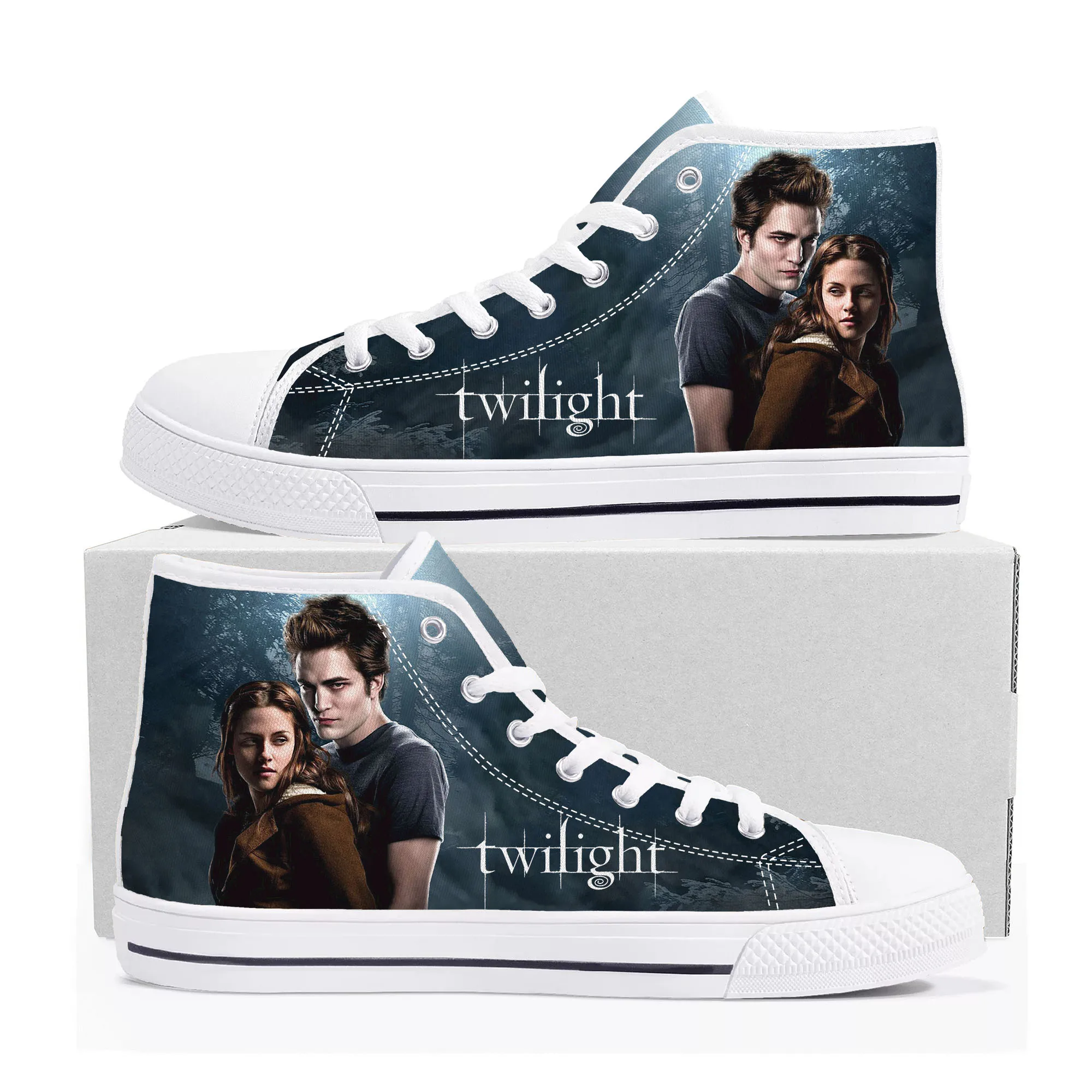 The Twilight Saga Movie High Top Sneakers Mens Womens Teenager Canvas High Quality Sneaker Casual Custom Shoes Customize Shoe