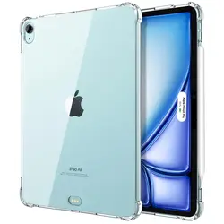 Clear Case for iPad Air 11 Inch M2 2024 Slim TPU Clear Back Protective Cover for iPad Air 6th/5th/4th Generation (2024/2022/2020