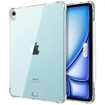 حافظة شفافة لجهاز iPad Air 11 بوصة M2 2024 غطاء حماية خلفي شفاف من مادة TPU لجهاز iPad Air الجيل 6th/5th/4th (2024/2022/2020