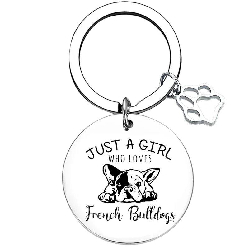 Cute French Bulldog Gifts Keychain French Bulldog lovers Key Chain Pendant Jewelry Pet animal dog gift