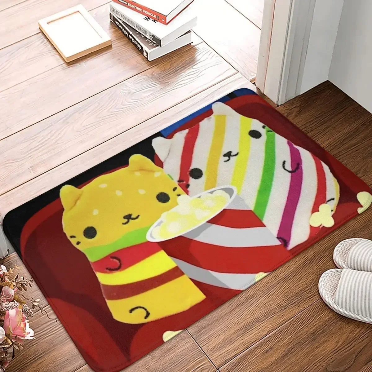 Cats Vs Pickles Doormat Rug Carpet Mat Footpad Polyester Anti-slip Cushion Front Room Corridor Kitchen Bedroom Balcony Toilet