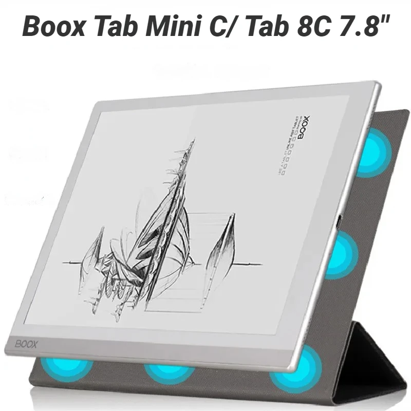 

Slim Magnetic Adsorption Case Cover for Onyx Boox Tab Mini C / Tab 8C 7.8" Tri-folding Stand Funda with Auto Sleep/Wake Function