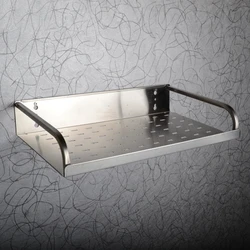 Bathroom Shelf Organizer Storage 1-3 Layer Stainless Steel Wall Mounted Kitchen Shelves Rack Shower Toilet Accessories No Drill