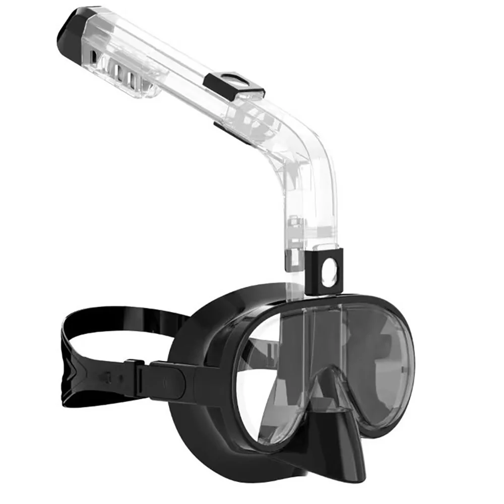 Half Face Silicone Snorkel Mask Dry Top Nose Breathing Detachable Snorkeling Tube Ergonomic Seal With Camera Mount