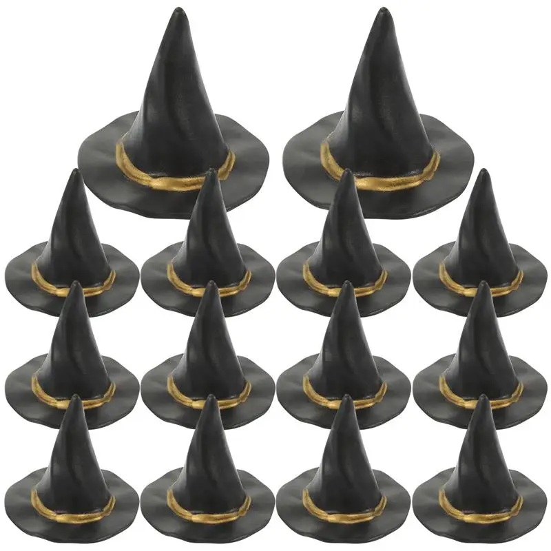 

24pcs Halloween Mini Witch Hats Party Hat House Scene Layout Decoration Mini Witch Hat Cap Costume Accessory For Halloween