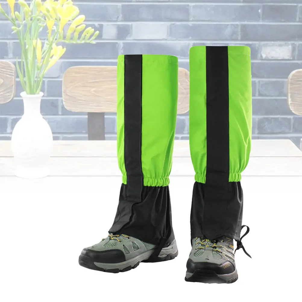 1Pair Waterproof Snow Gaiters Breathable Nylon Outdoor Hiking Skiing Climbing Boot Covers Protectors Adjustable