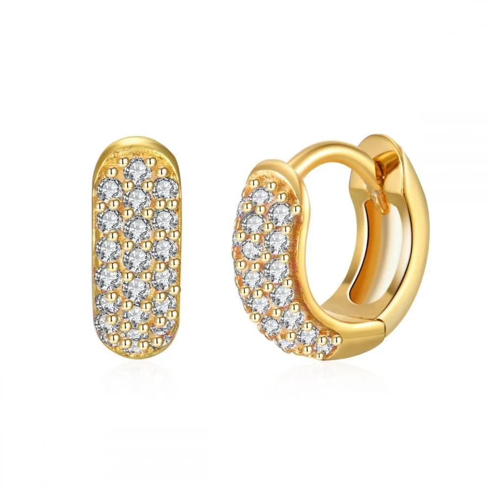 Luxury Stud Earrings For Women Ear Cuffs Colorful Zircon Dangle Hoop Earrings Fashion Party Jewelry Wholesale