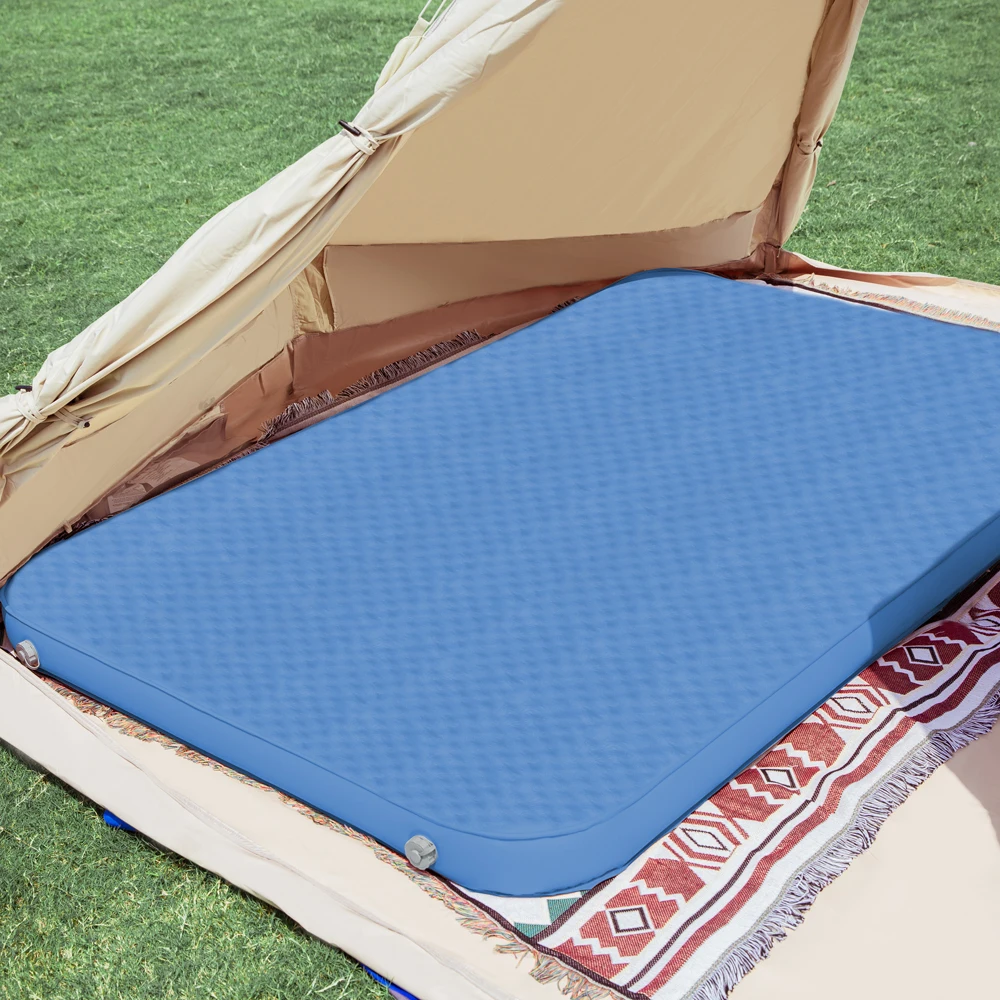 

3D Double Outdoor 30D Polyester Camping Sleeping Pad Portable Comfort Self-Inflating Camping Mattress TPU Foldable Camping Mat