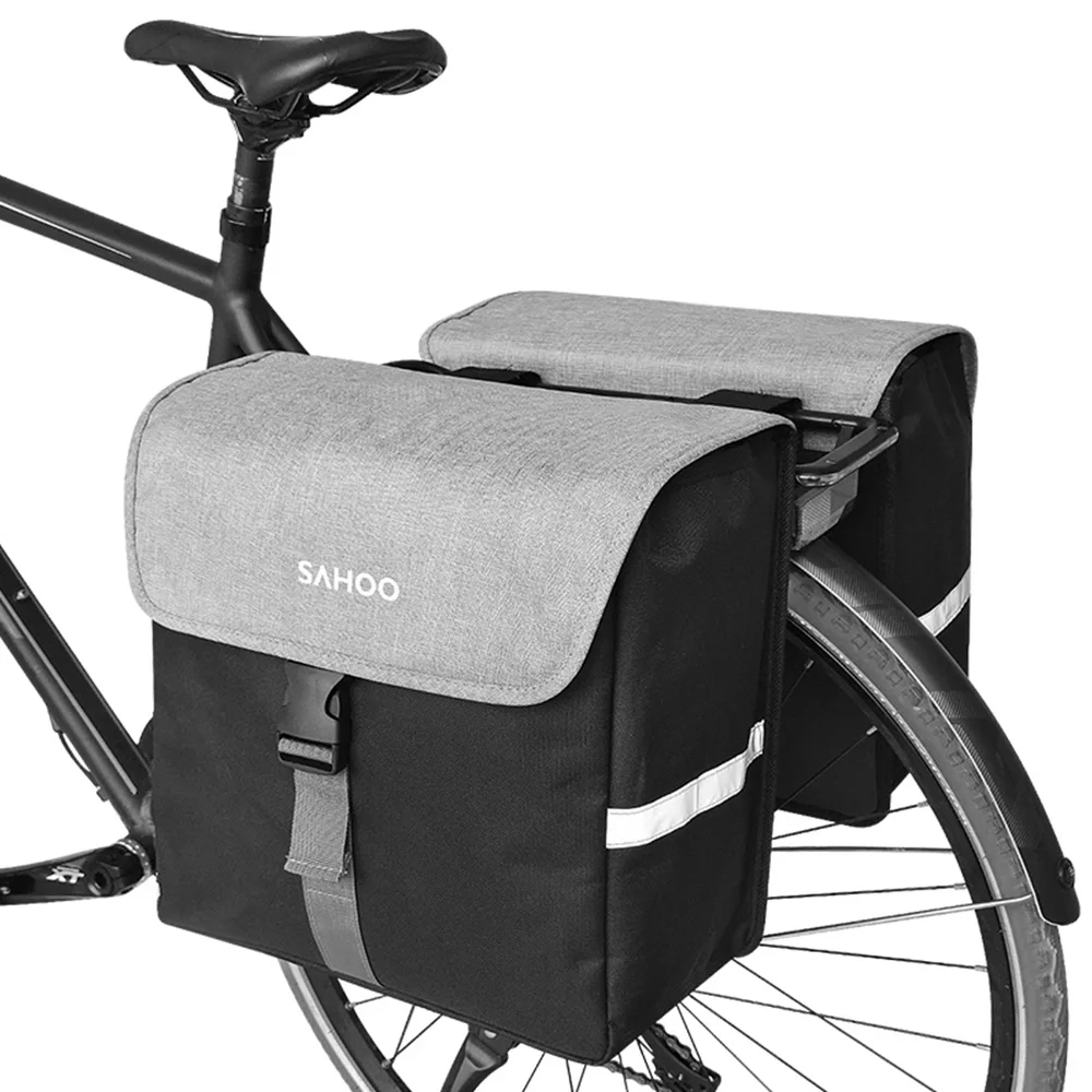 SAHOO Bicycle Side Bag Bike Rear Seat Bag 40L Large Capacity Bicycle Rear Rack Bag Bike Pannier for Cycling Traveling Commuting