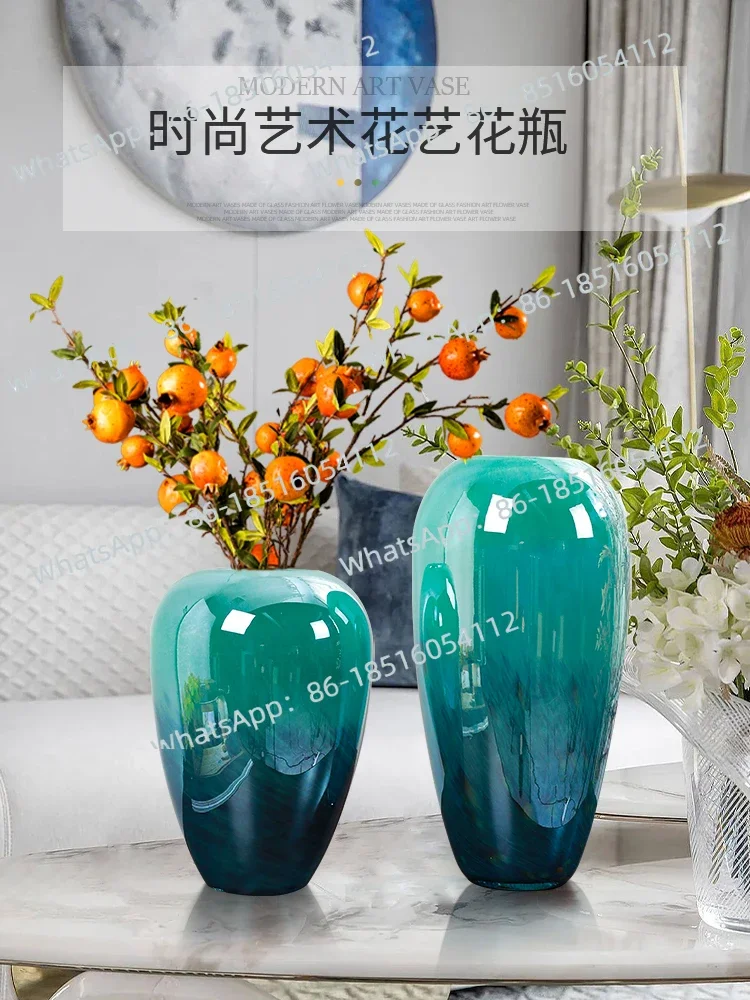 

Glass vase ornament light luxury living room high-end flower arrangement decoration European style