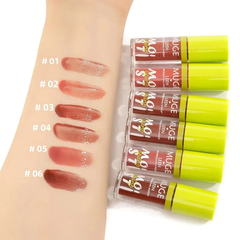 MUGE LEEN ベルベットマットリキッドリップスティックセット - 6個入り ノンスティック 欧米風メイクアップスタイル リップグロス CO:05