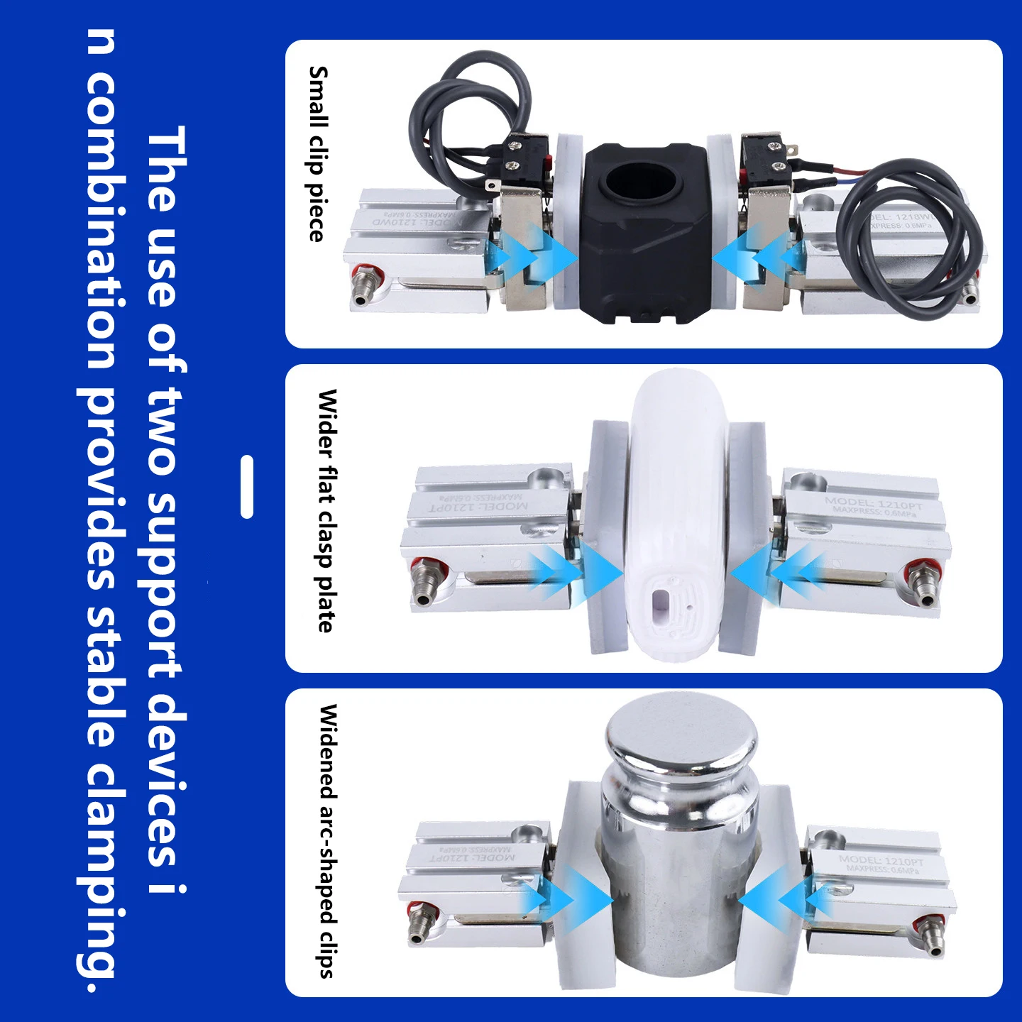 LADUNG Mechanical Gripper Cylinder 1210PT/WD/CH Gripping Jig, Small Pneumatic Clamp with Inspection Robot Arm Parts Accessories