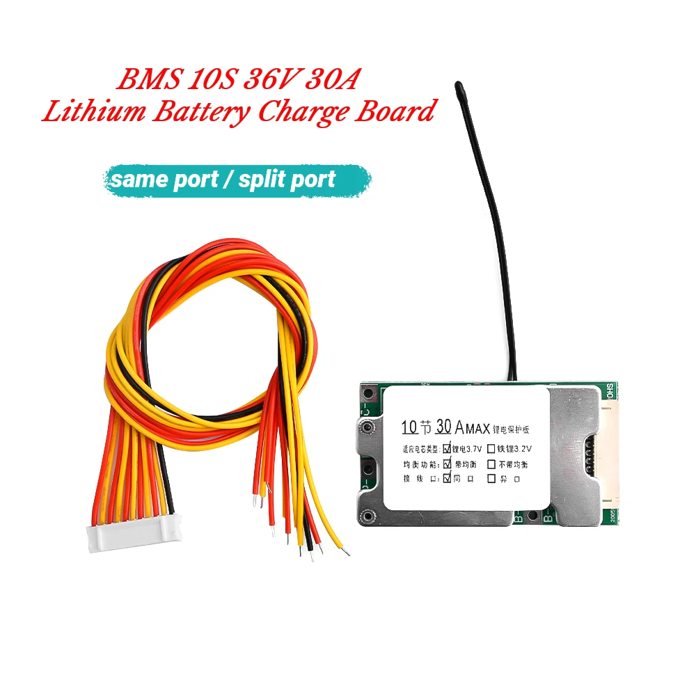 Carte de Charge de Batterie au Lithium BMS 10S, 36V, 30A, PCB 18650, Équilibreur de Cellules pour Voiture Électrique