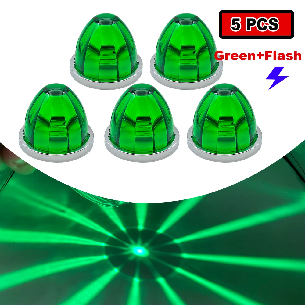 

5PCS Watermelon Lights for Semi Truck, LED Watermelon Light Indicator Side Marker Lamp, Outline water melon Side Marker for Moto