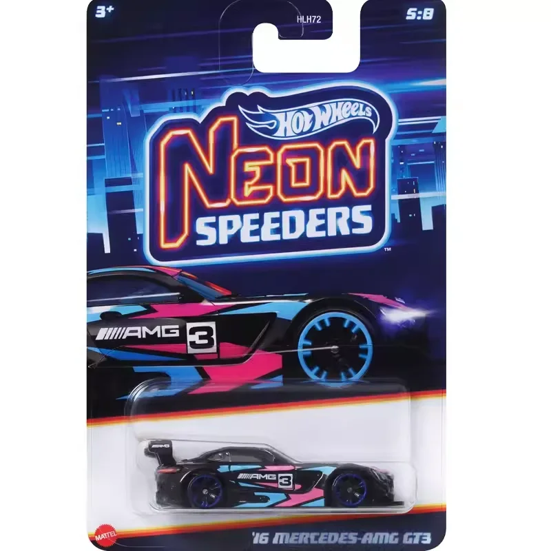 Origina Hot Wheels Car Neon Speeders Toys for Boys 1/64 Diecast Porsche 911 GT3 McLaren GTR Ford BMW Mercedes Benz Dodge Gift